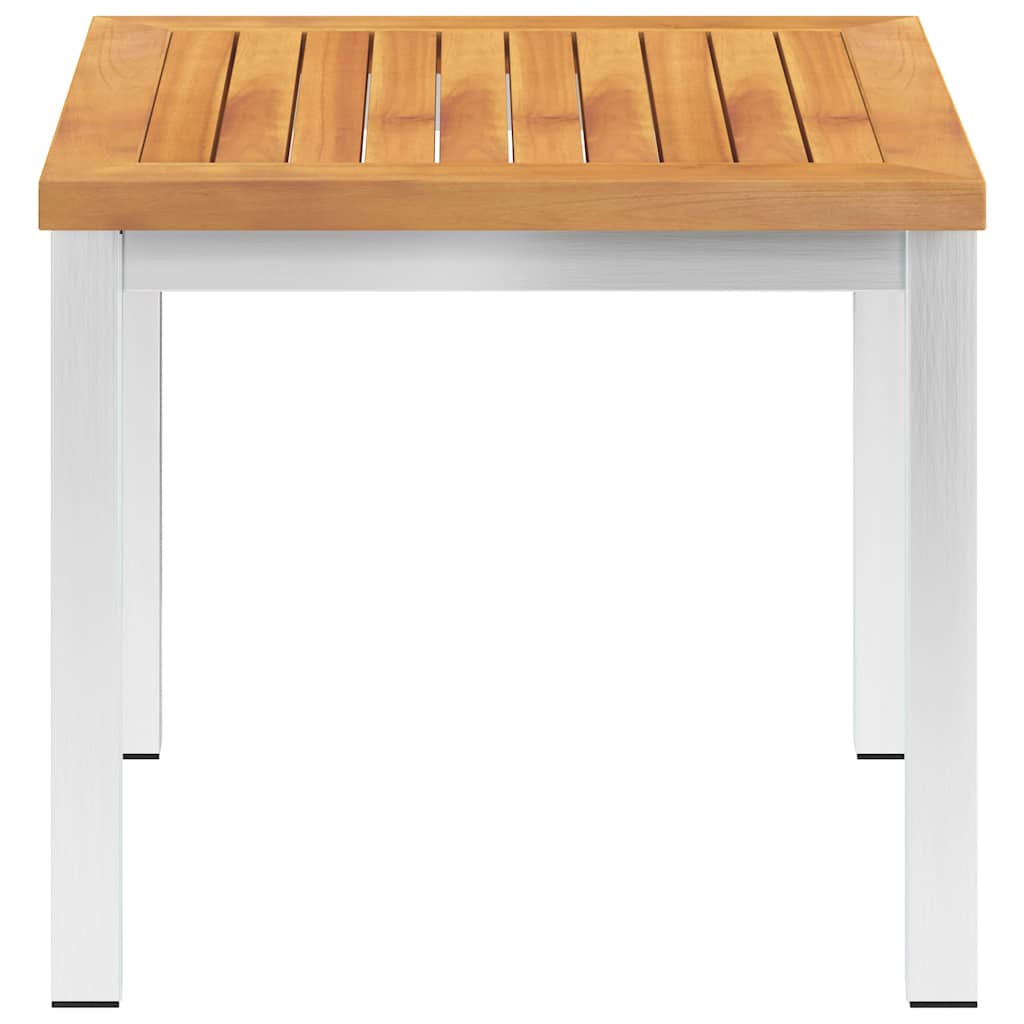 Vidaxl tuinbijzettafel 45x45x38 cm massief acaciahout roestvrij staal