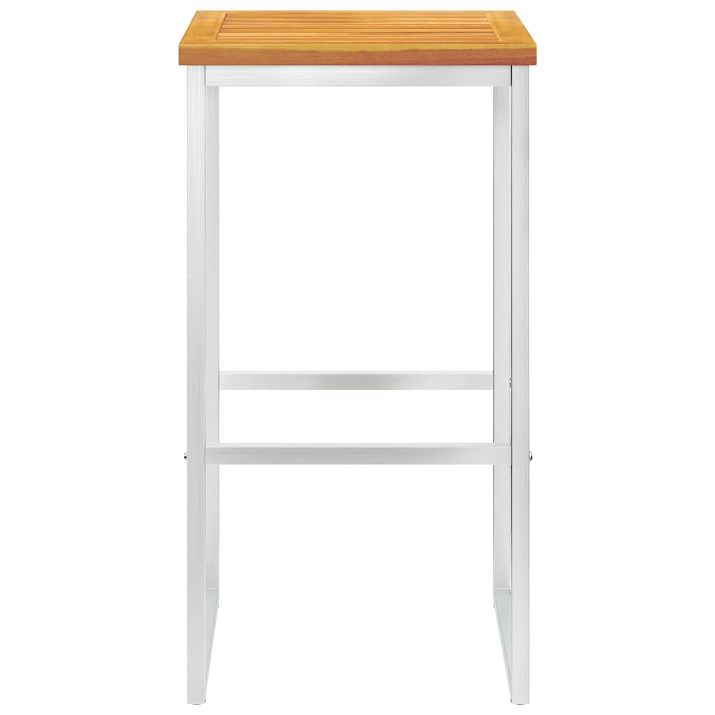 Vidaxl barstoelen 4 st massief acaciahout en roestvrij staal