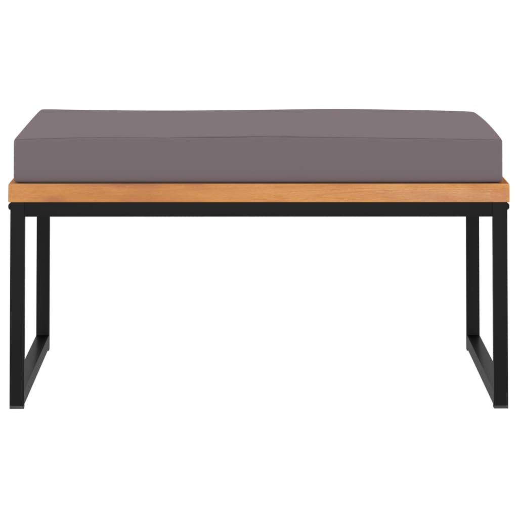 Vidaxl voetensteun met kussen 66x66x36 cm acaciahout donkergrijs