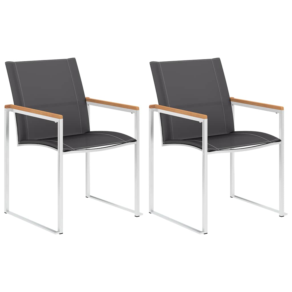 Vidaxl tuinstoelen 2 st textileen en roestvrij staal grijs