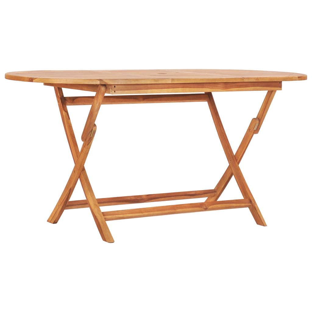 Vidaxl tuintafel inklapbaar 160x80x75 cm massief teakhout
