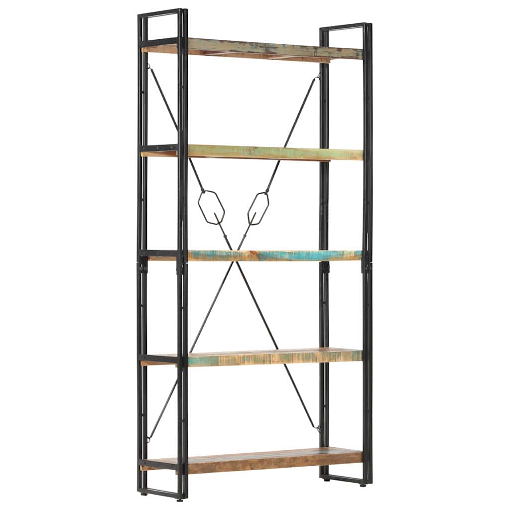 Vidaxl boekenkast met 5 schappen 90x30x180 cm massief gerecycled hout