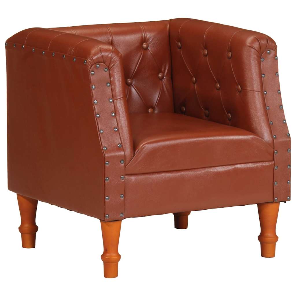Vidaxl fauteuil echt leer bruin