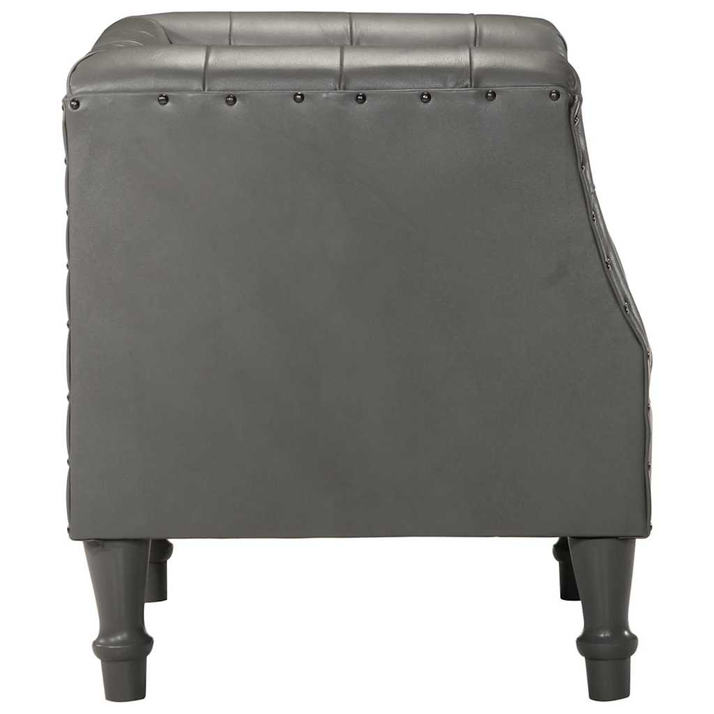 Vidaxl fauteuil echt leer grijs