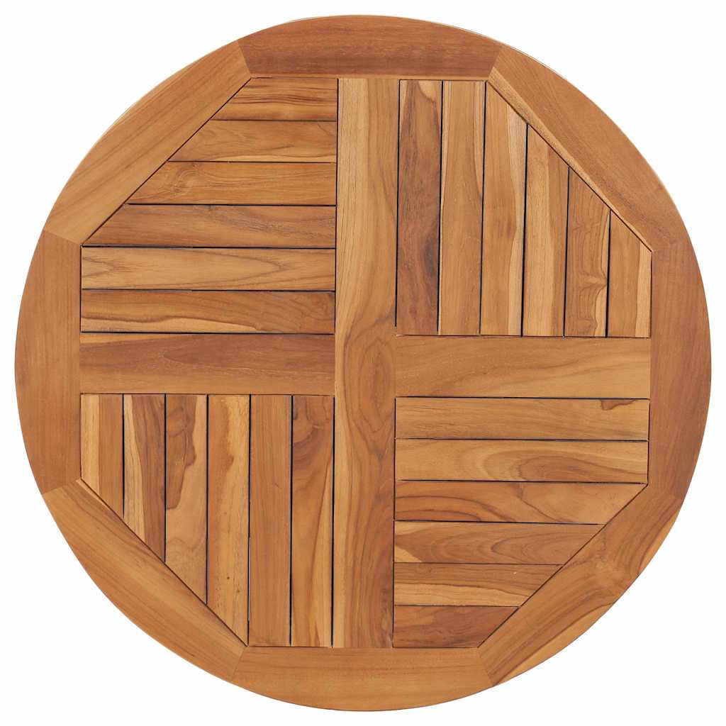 Vidaxl tafelblad rond 2,5 cm 80 cm massief teakhout