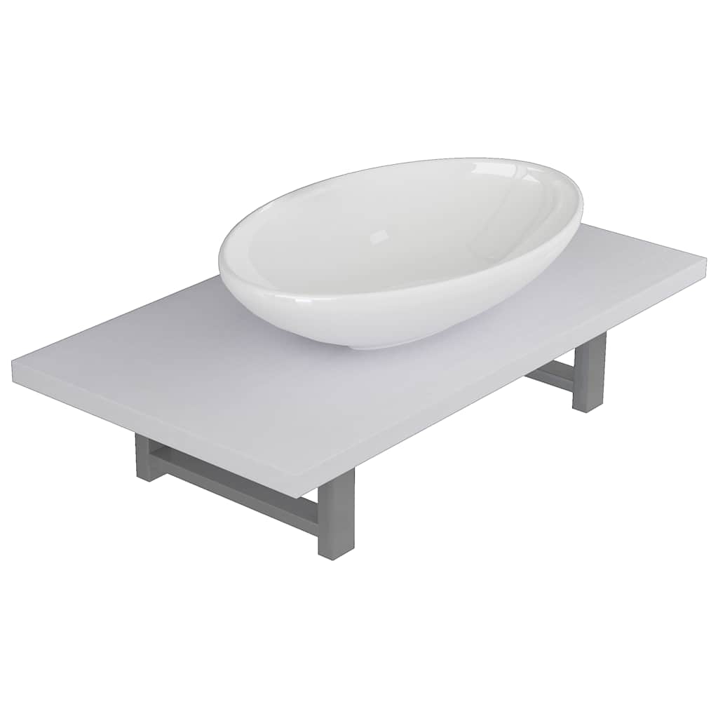 Vidaxl 2-delige badkamermeubelset keramiek wit
