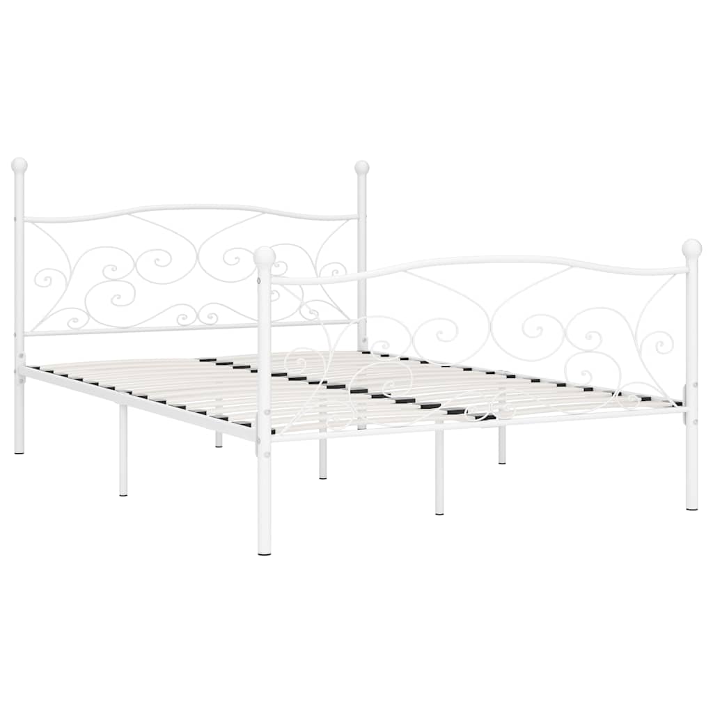 Vidaxl bedframe met lattenbodem metaal wit 140x200 cm
