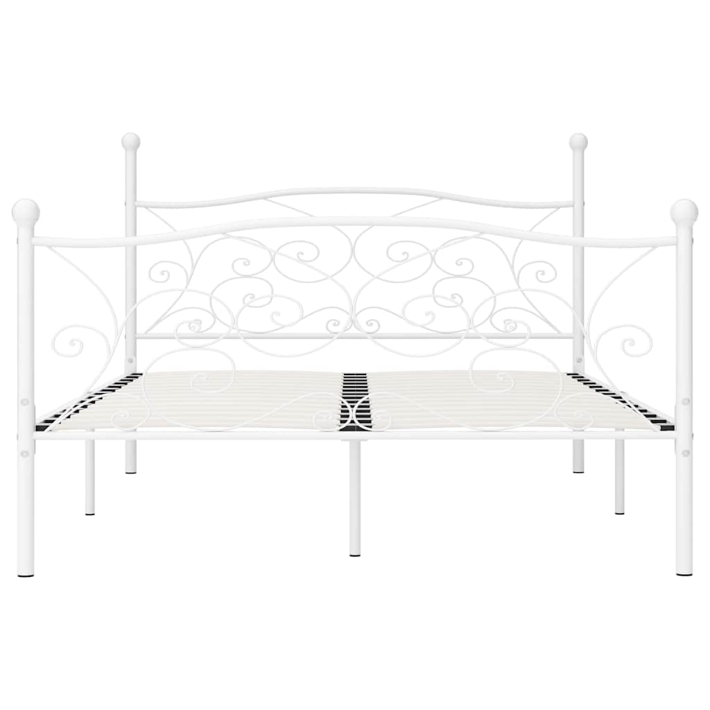 Vidaxl bedframe met lattenbodem metaal wit 140x200 cm