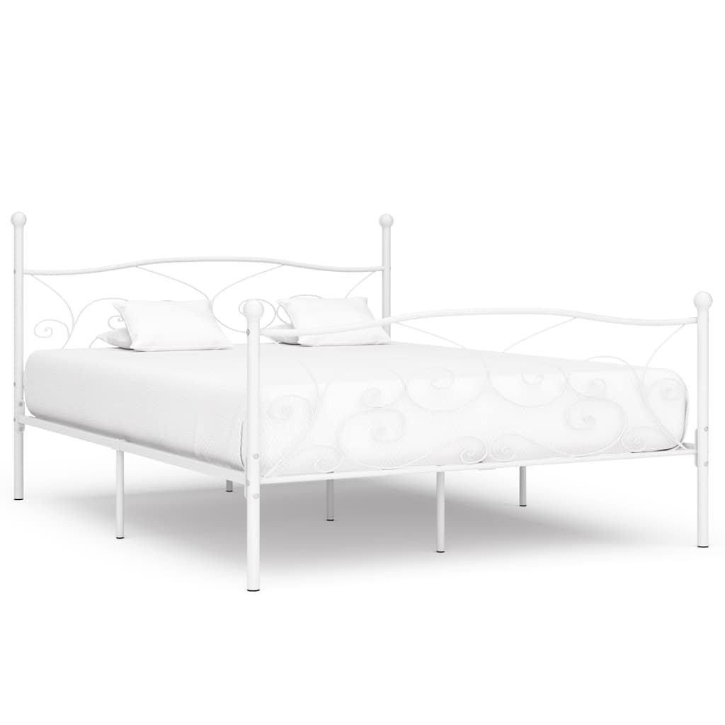 Vidaxl bedframe met lattenbodem metaal wit 180x200 cm