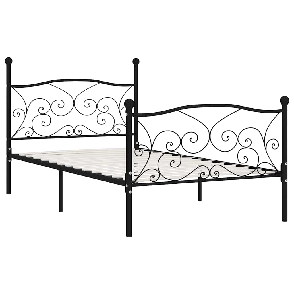 Vidaxl bedframe met lattenbodem metaal zwart 100x200 cm
