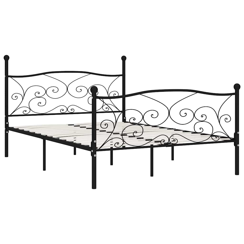 Vidaxl bedframe met lattenbodem metaal zwart 140x200 cm