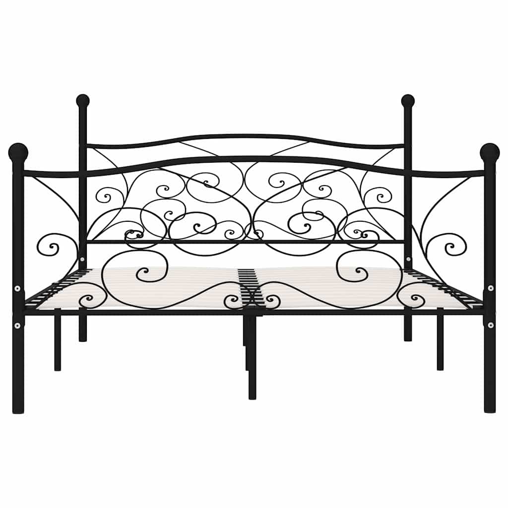 Vidaxl bedframe met lattenbodem metaal zwart 140x200 cm