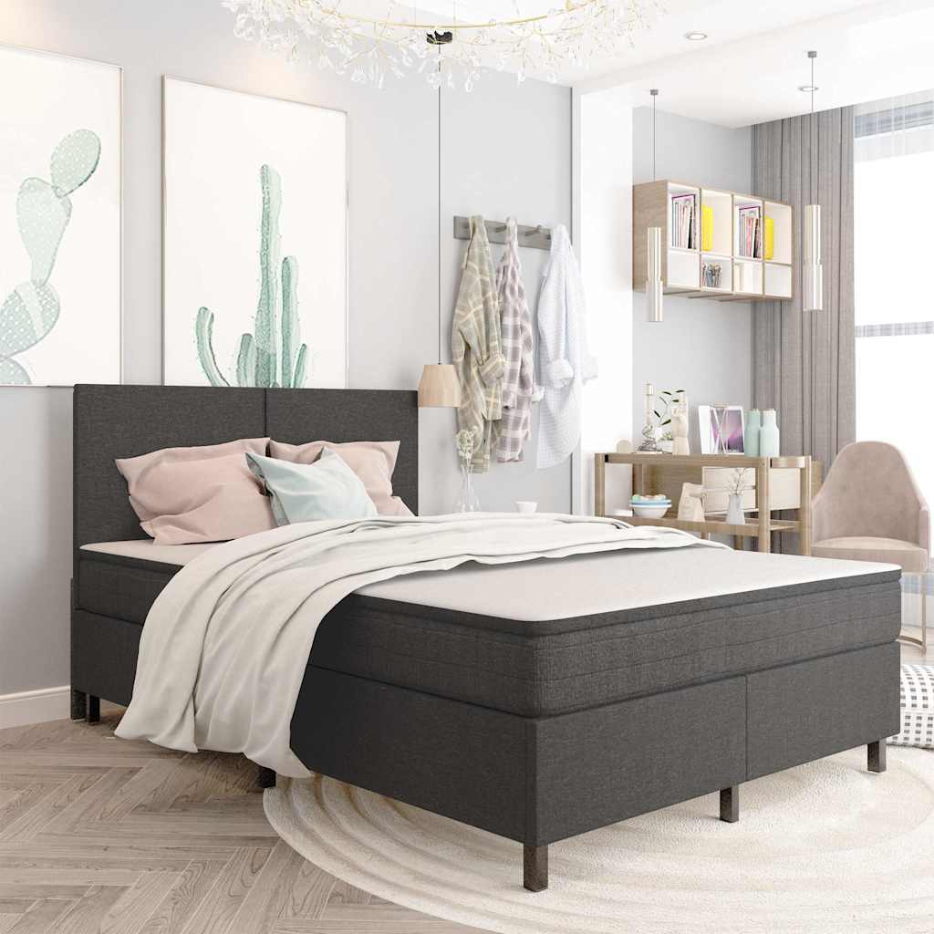 Vidaxl boxspringframe stof grijs 140x200 cm