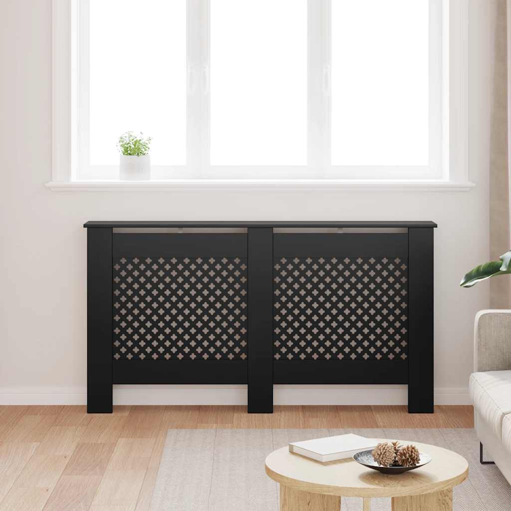Vidaxl radiatorombouw 152x19x81,5 cm mdf zwart