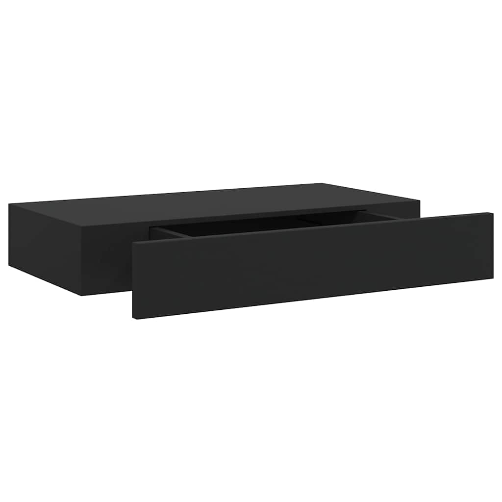 Vidaxl wandschap met lade zwevend 48x25x8 cm zwart