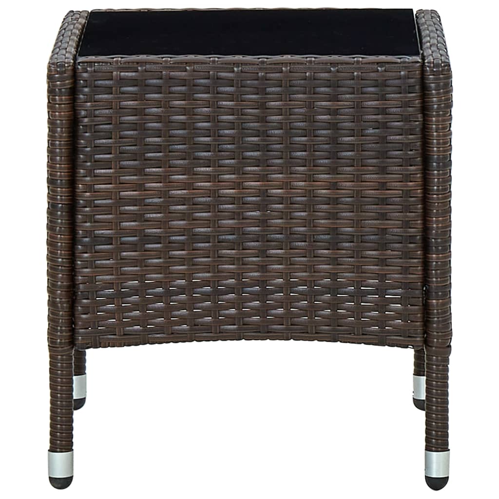 Vidaxl tuintafel 40x40x45 cm poly rattan bruin