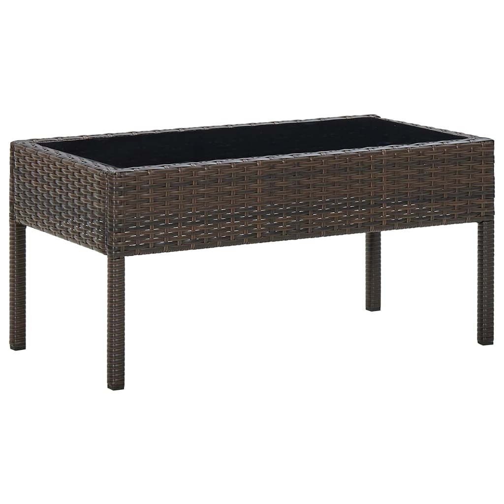 Vidaxl tuintafel 75x40x37 cm poly rattan bruin