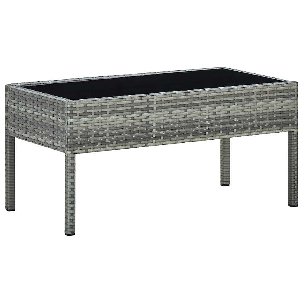 Vidaxl tuintafel 75x40x37 cm poly rattan grijs