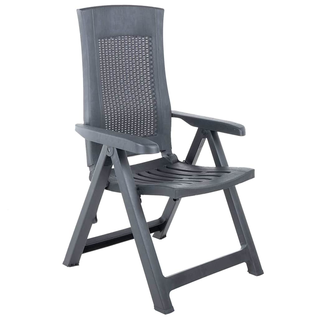 Vidaxl tuinstoelen 2 st verstelbaar kunststof antracietkleurig