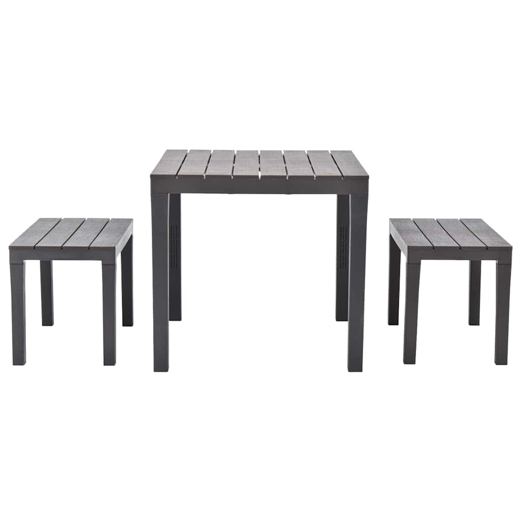 Vidaxl tuintafel met 2 banken kunststof bruin