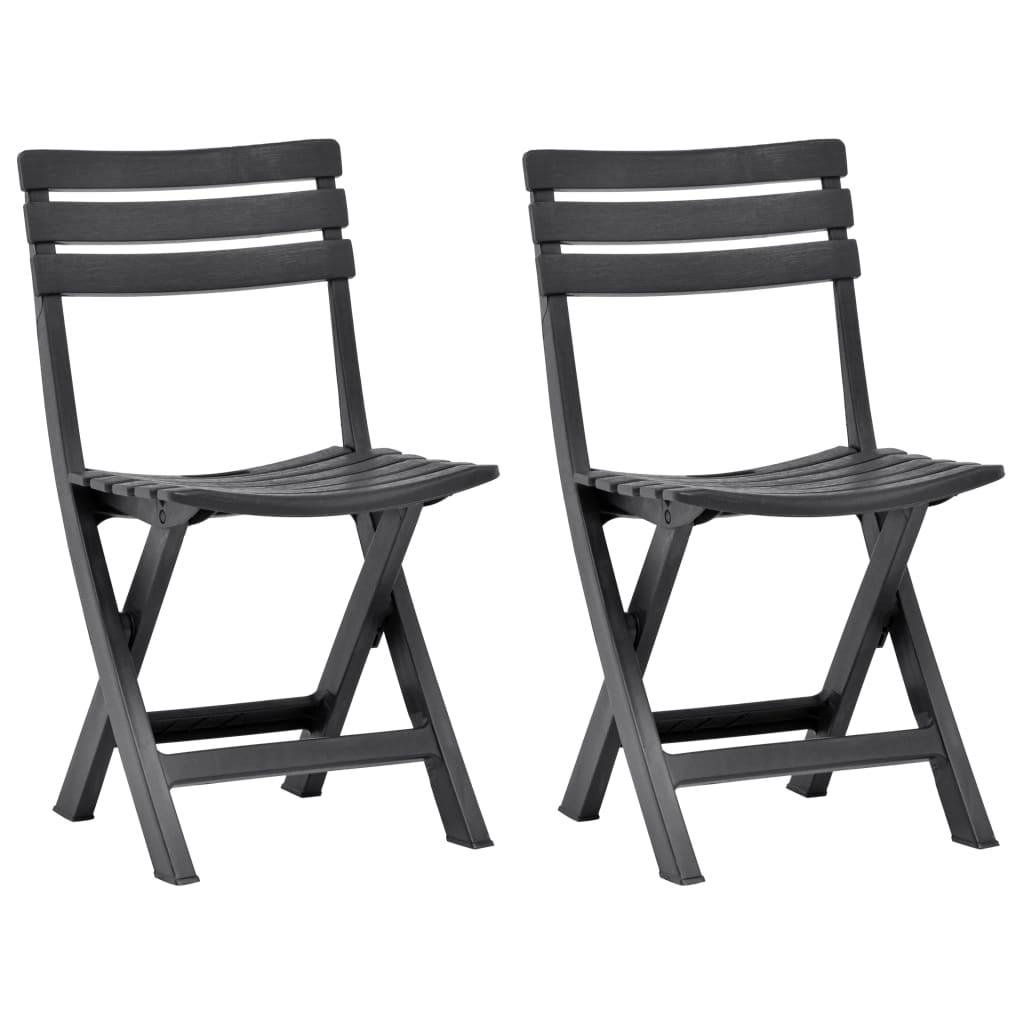 Vidaxl tuinstoelen inklapbaar 2 st kunststof antraciet