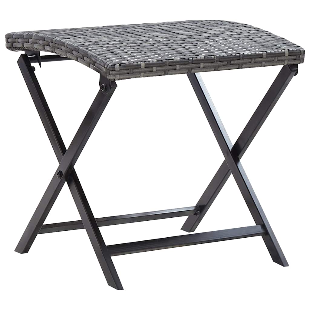 Vidaxl kruk inklapbaar poly rattan grijs