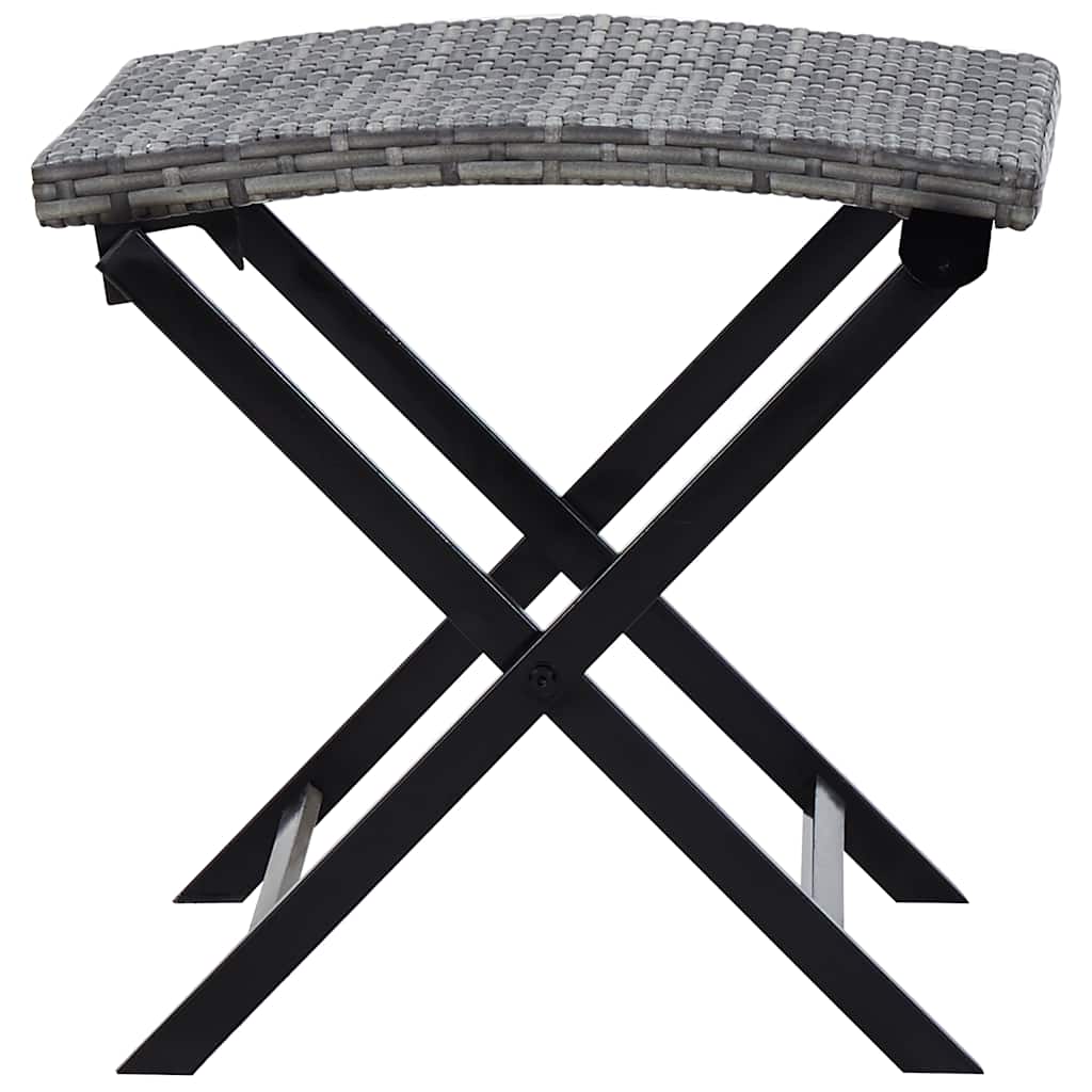 Vidaxl kruk inklapbaar poly rattan grijs