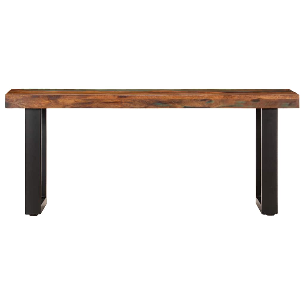 Vidaxl bankje 110 cm massief gerecycled hout en staal