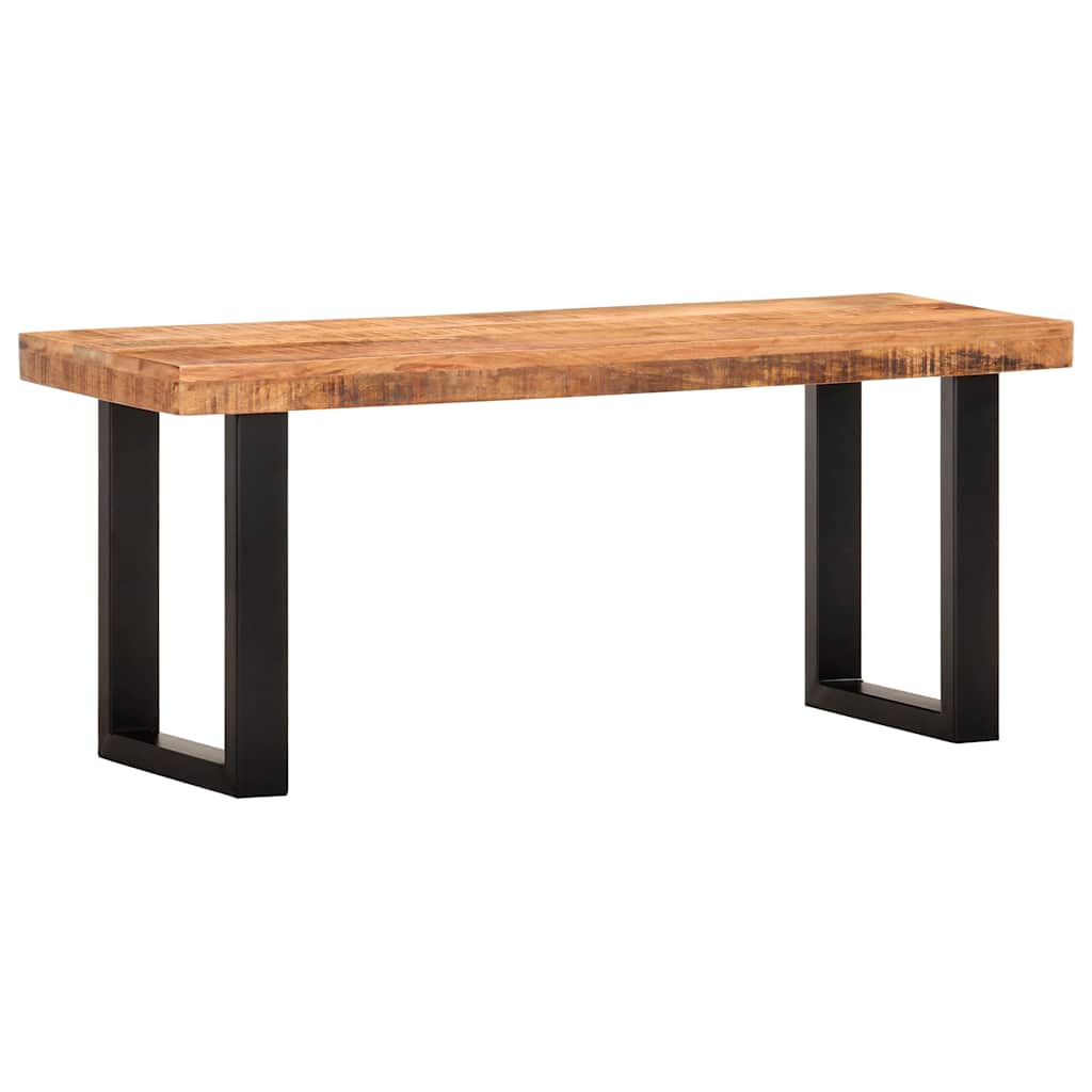 Vidaxl bankje 110 cm massief ruw mangohout en staal