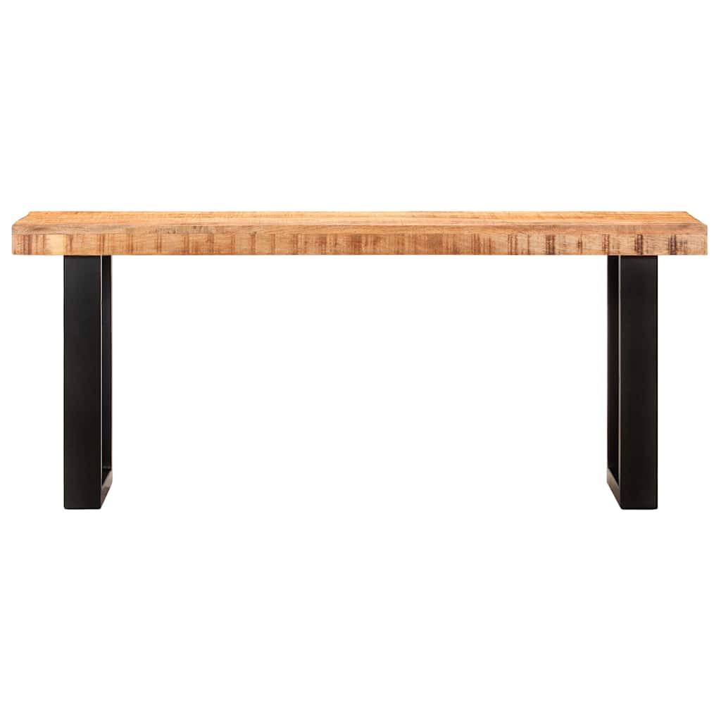 Vidaxl bankje 110 cm massief ruw mangohout en staal