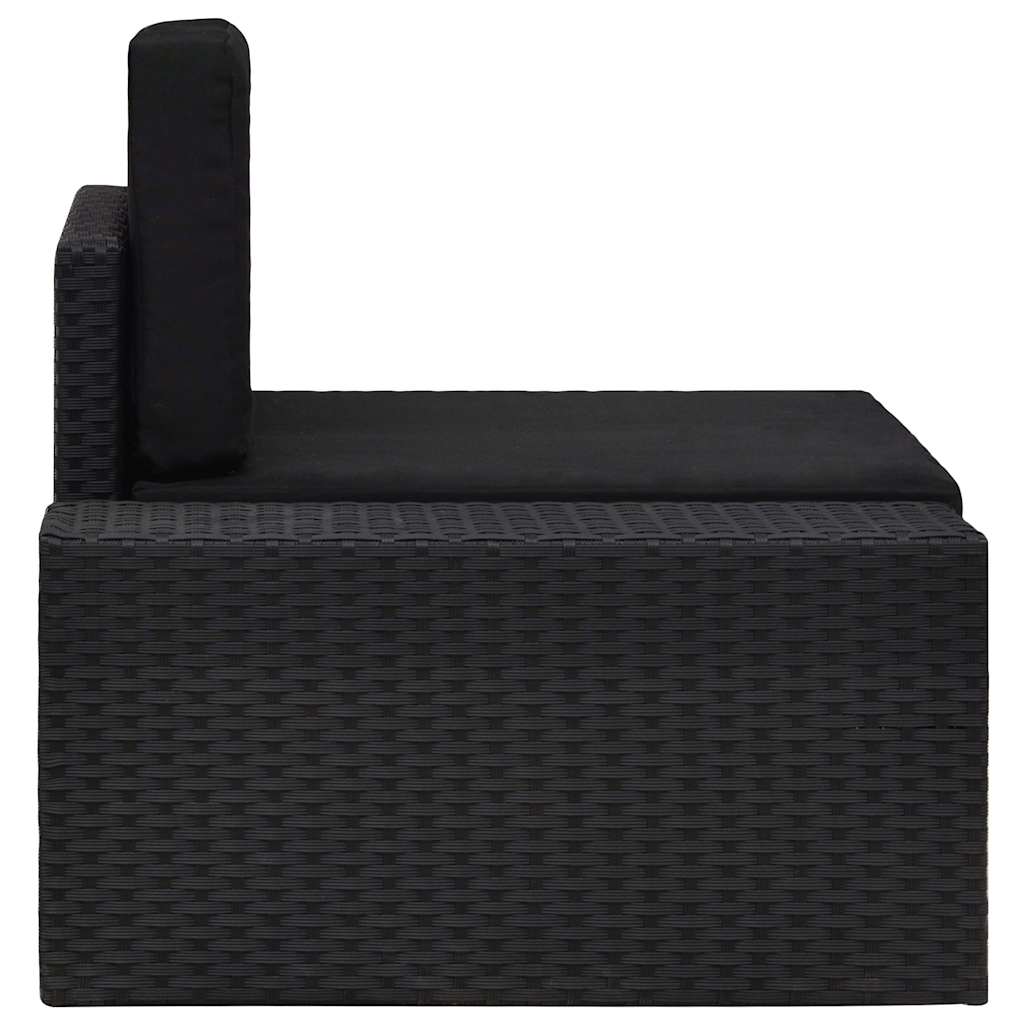 Vidaxl hoekbank met rechterarmleuning sectioneel poly rattan zwart
