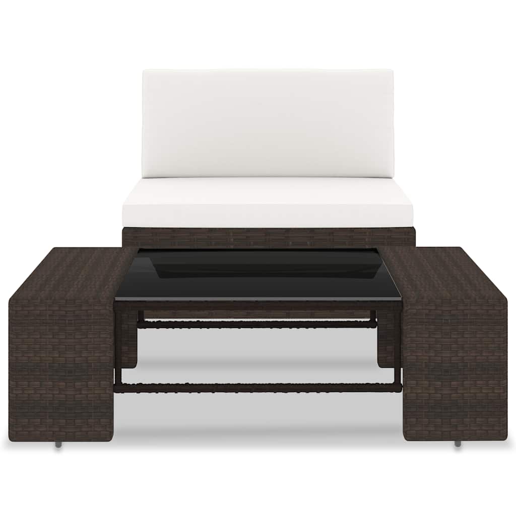 Vidaxl 2-delige loungeset poly rattan bruin