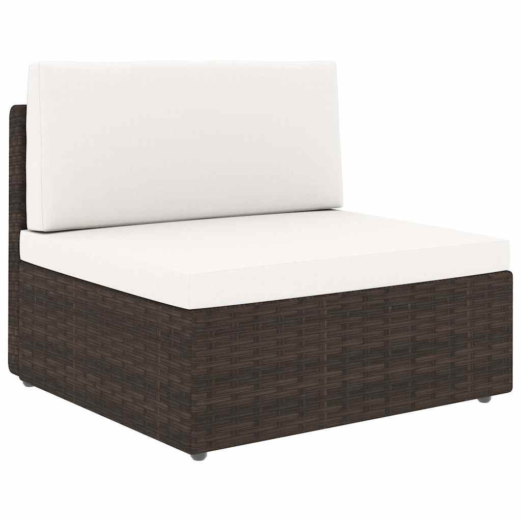 Vidaxl tweezitsbank sectioneel poly rattan bruin