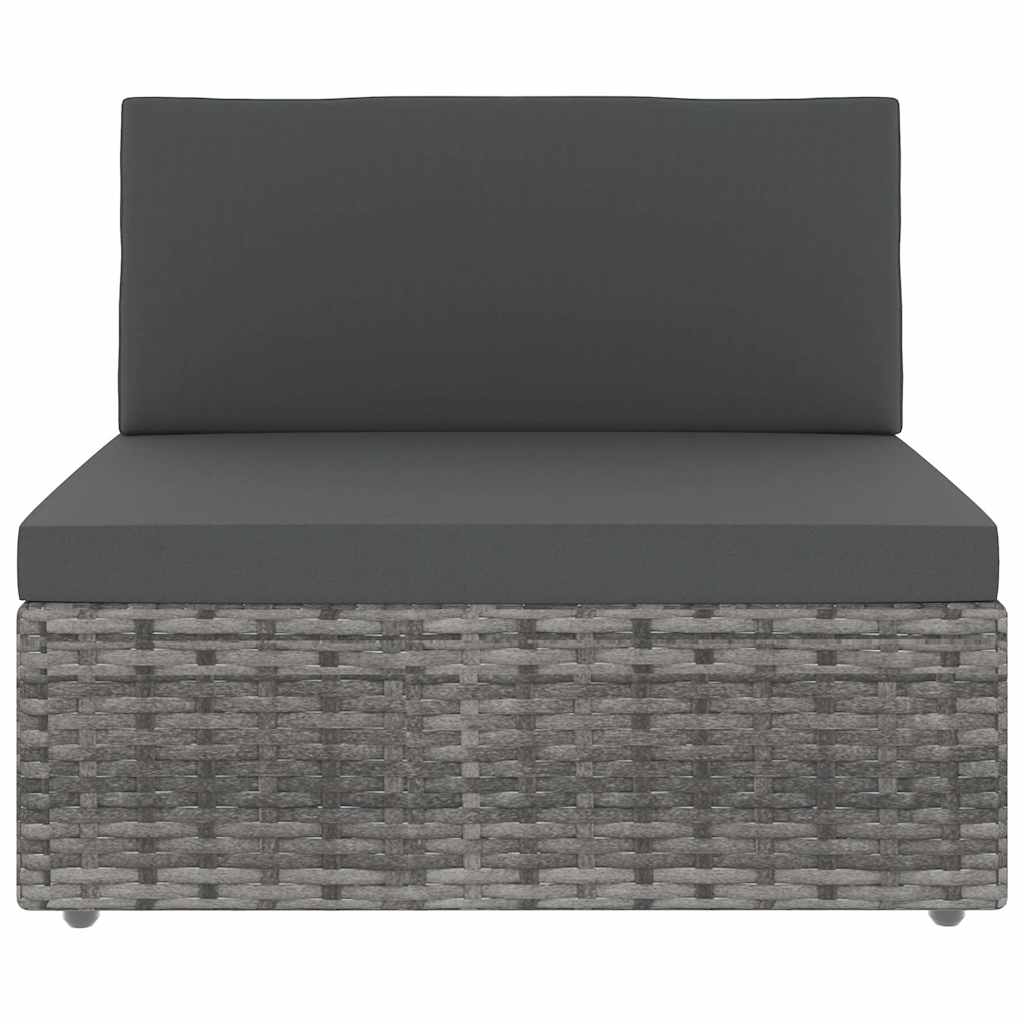 Vidaxl middenbank sectioneel poly rattan grijs
