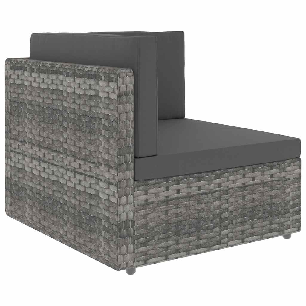 Vidaxl hoekbank sectioneel poly rattan grijs