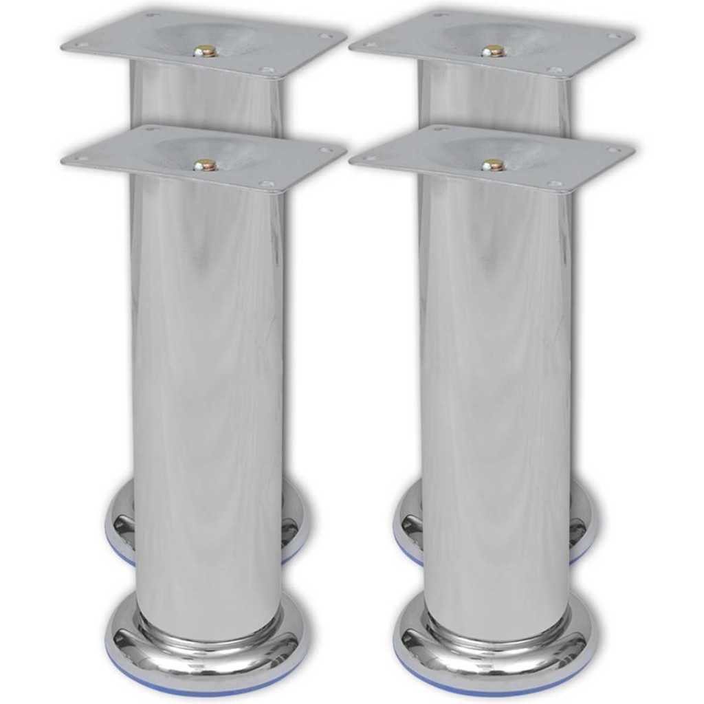 Vidaxl bankpoten 8 st rond 180 mm chroomkleurig