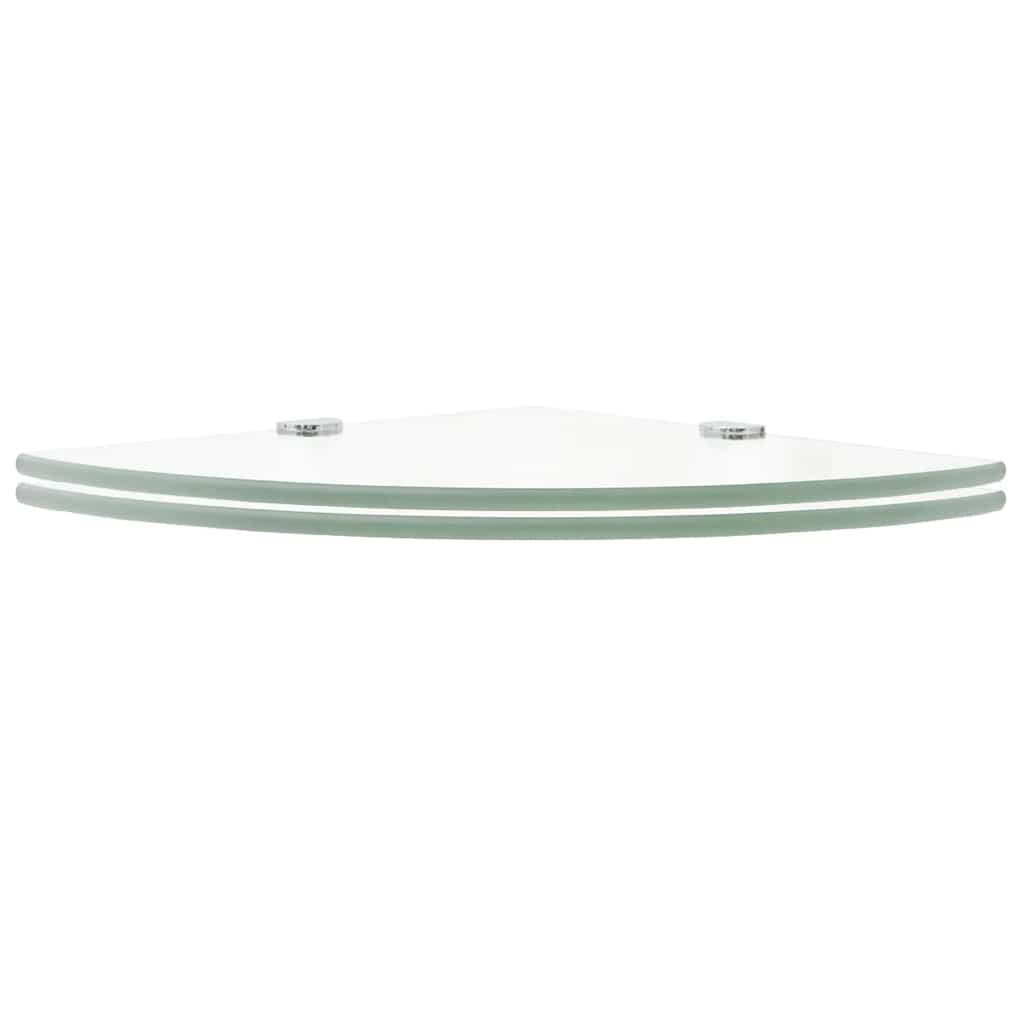 Vidaxl hoekschappen 2 st met chromen dragers 25x25 cm glas transparant