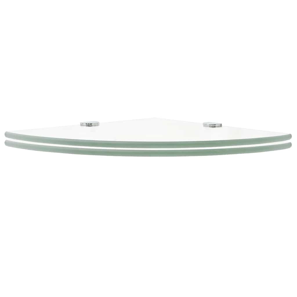 Vidaxl hoekschappen 2 st met chromen dragers 35x35 cm glas transparant