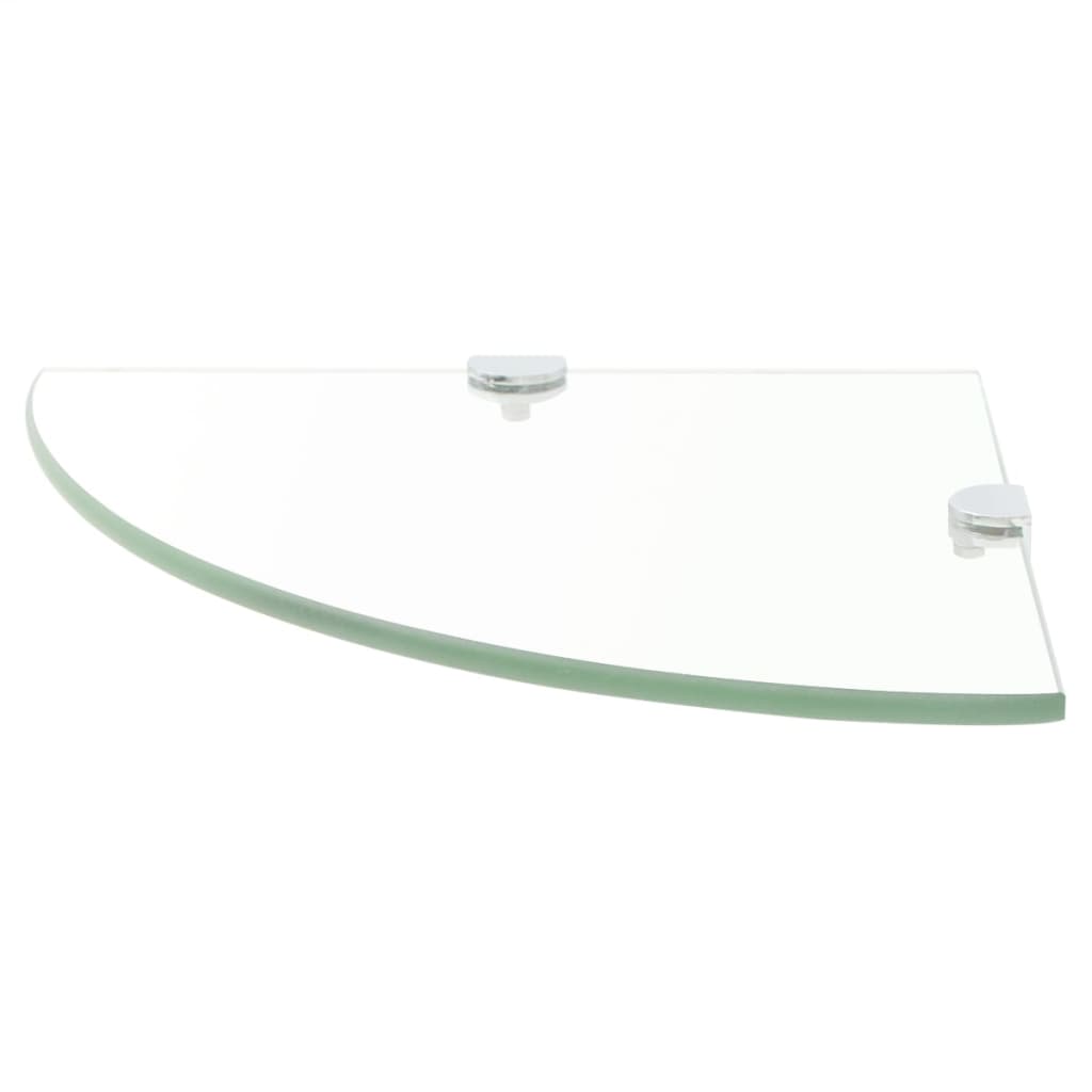 Vidaxl hoekschappen 2 st met chromen dragers 35x35 cm glas transparant