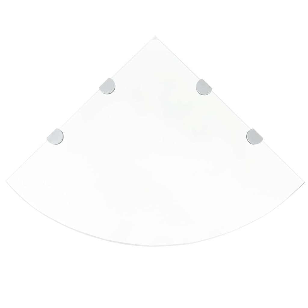 Vidaxl hoekschappen 2 st met chromen dragers 45x45 cm glas transparant
