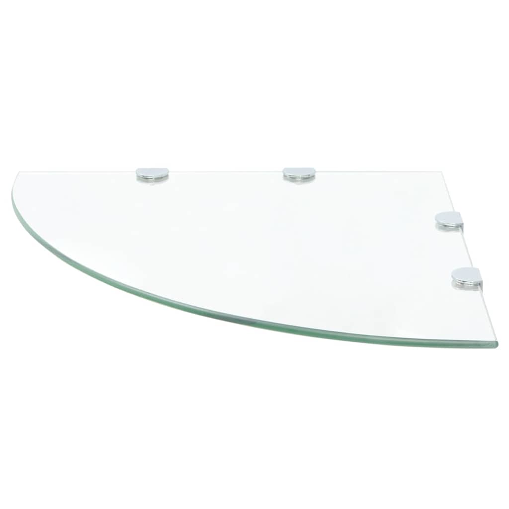 Vidaxl hoekschappen 2 st met chromen dragers 45x45 cm glas transparant