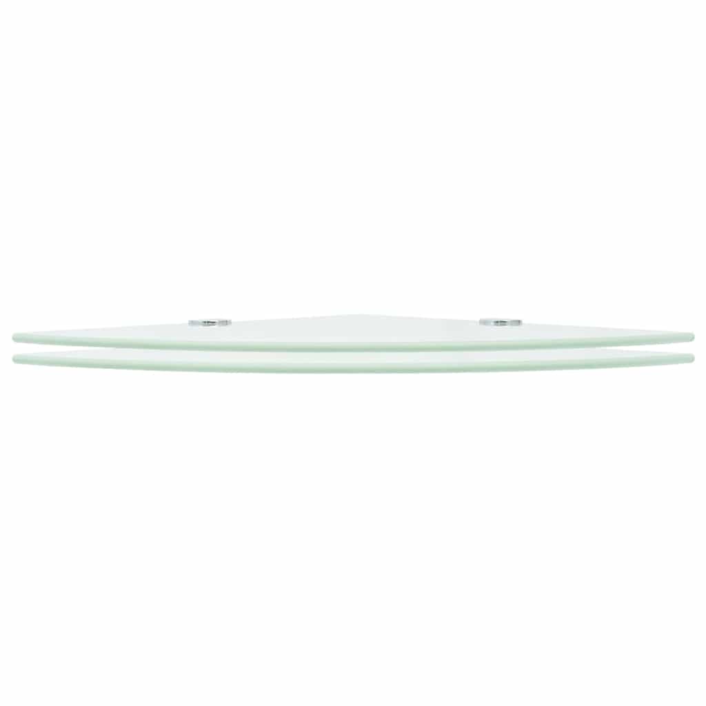 Vidaxl hoekschappen 2 st met chromen dragers 35x35 cm glas wit