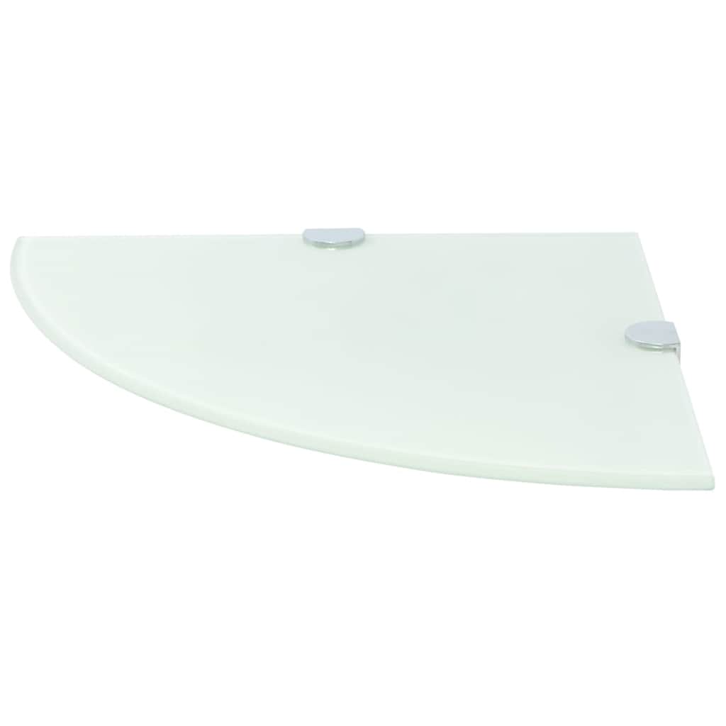 Vidaxl hoekschappen 2 st met chromen dragers 35x35 cm glas wit