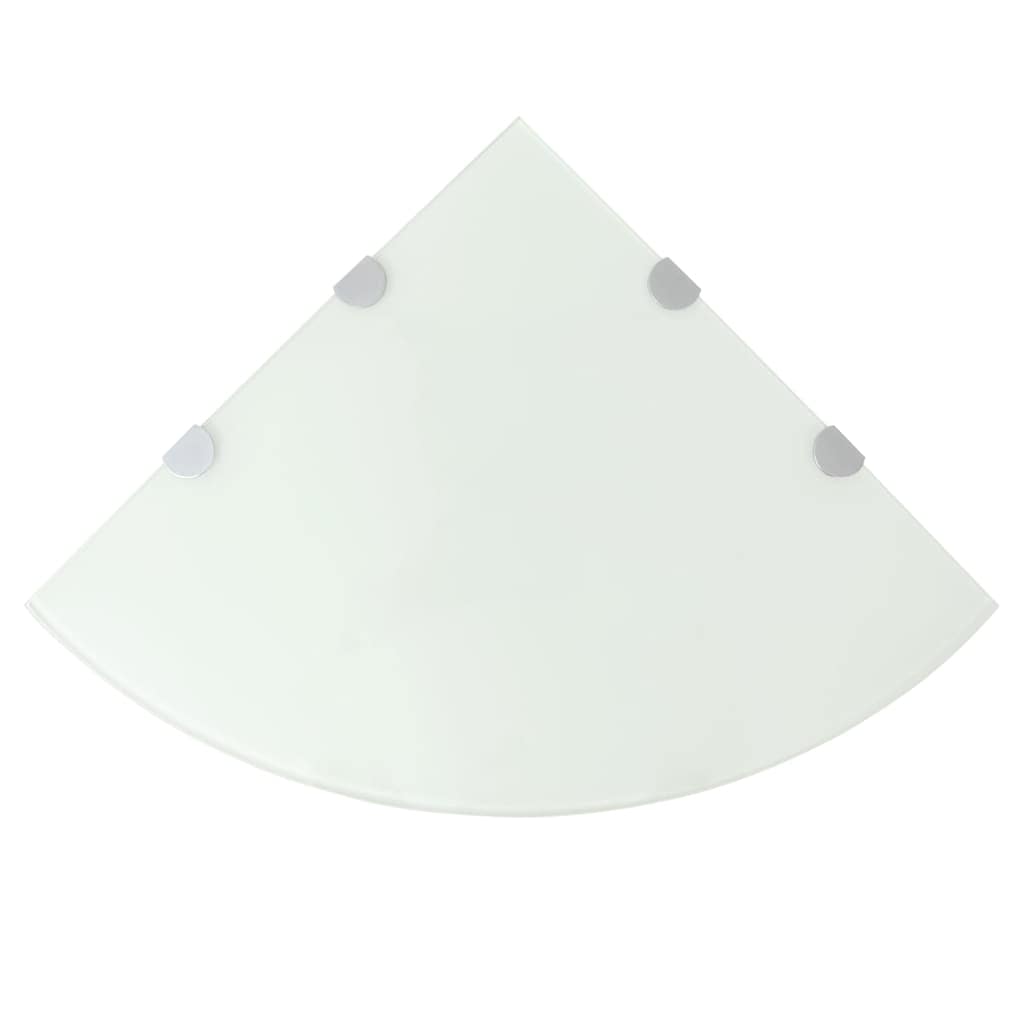 Vidaxl hoekschappen 2 st met chromen dragers 45x45 cm glas wit