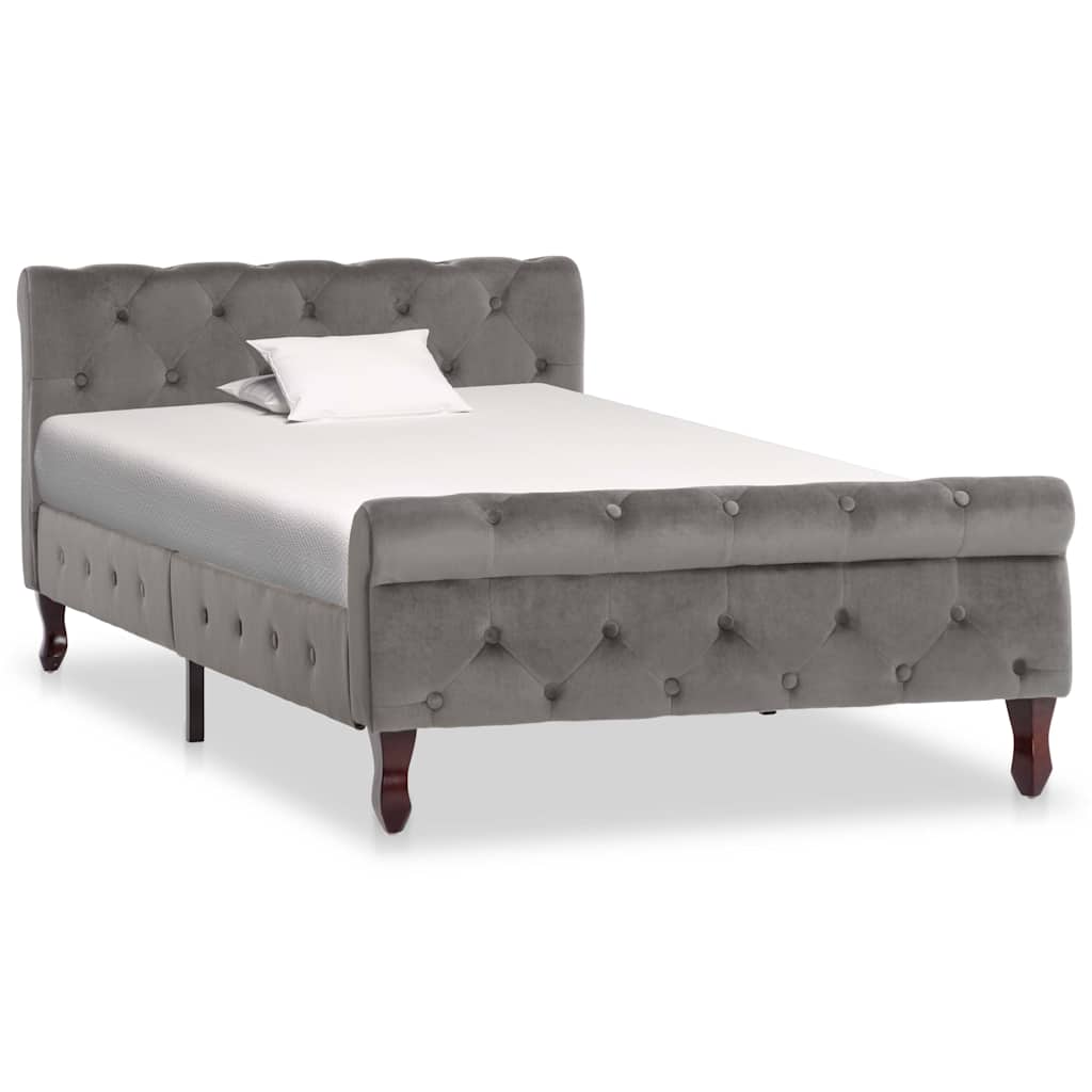 Vidaxl bedframe fluweel grijs 100x200 cm