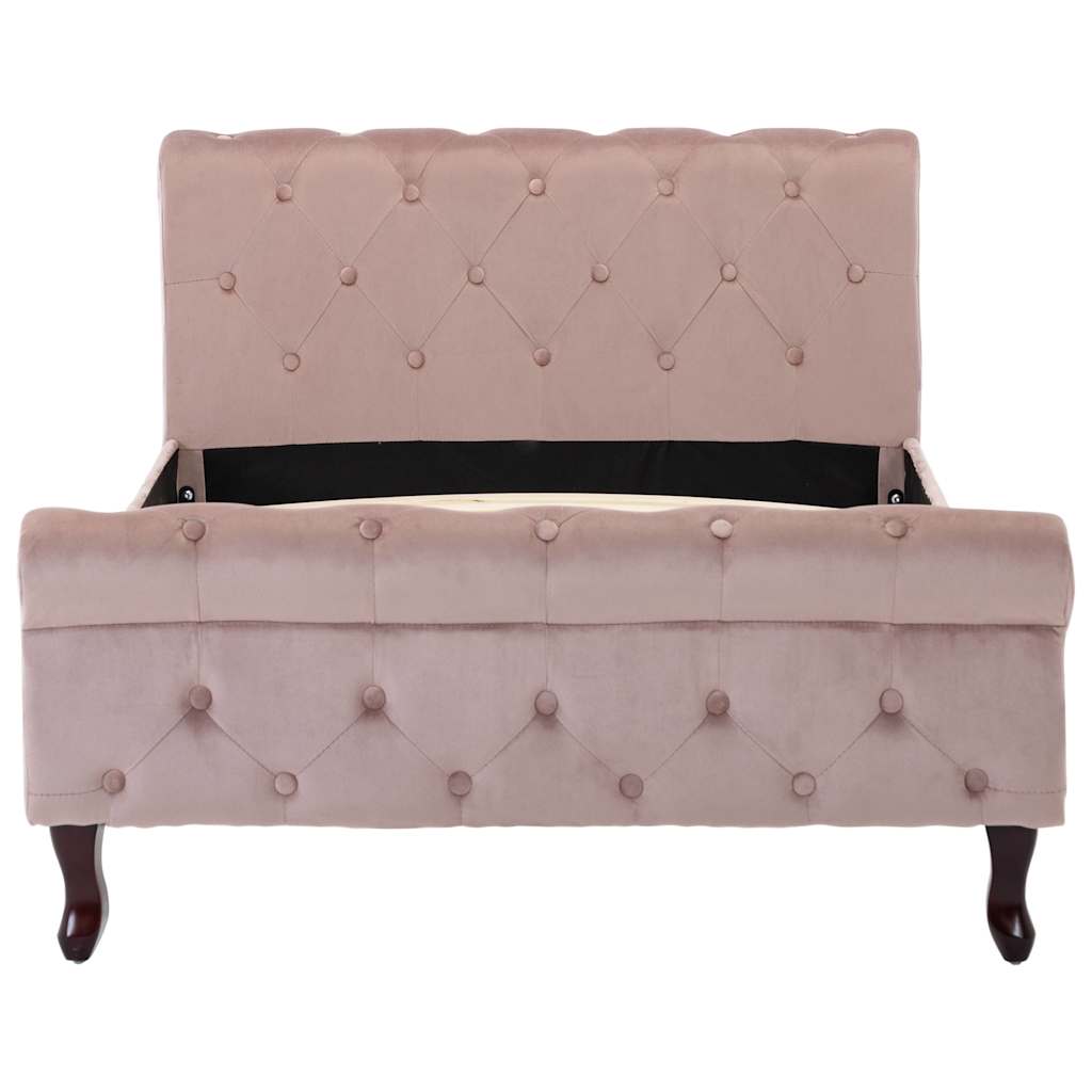 Vidaxl bedframe fluweel roze 100x200 cm