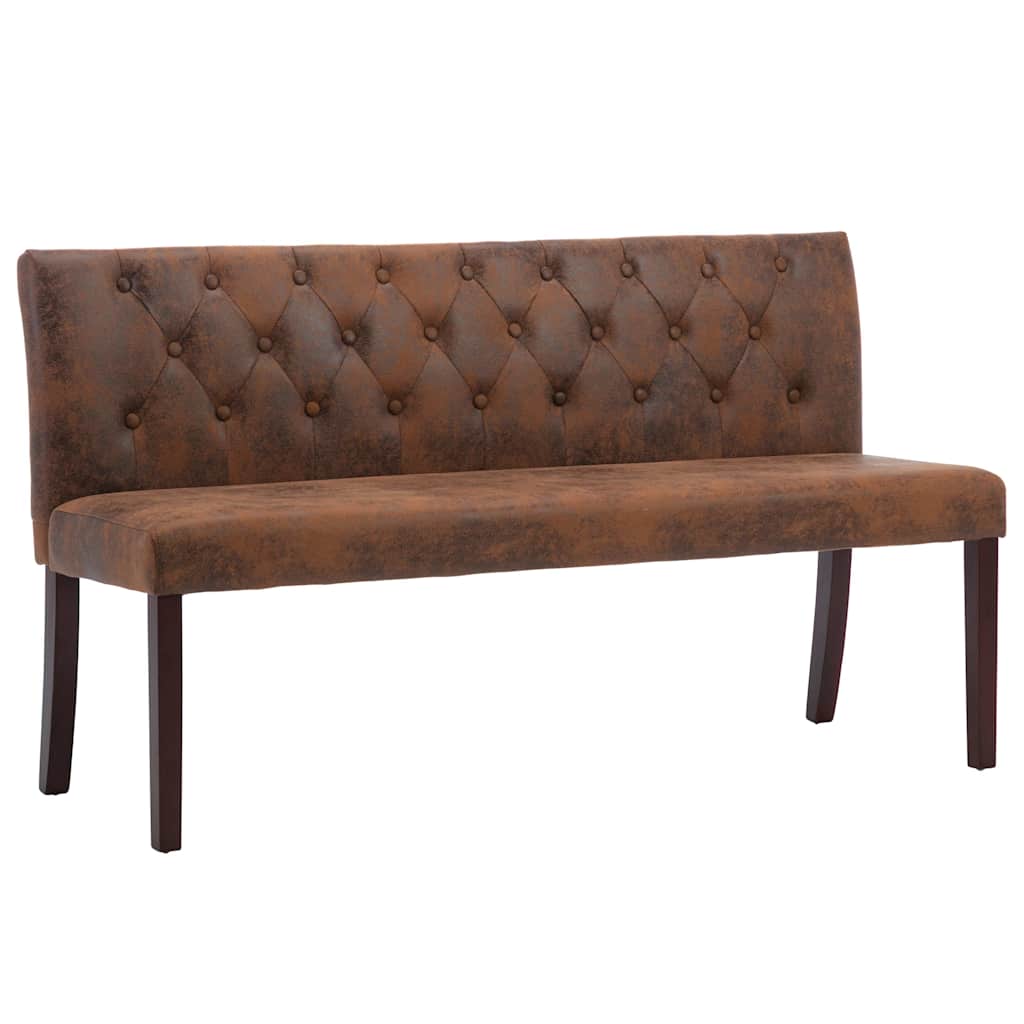 Vidaxl bankje 148,5 cm kunstsuède bruin