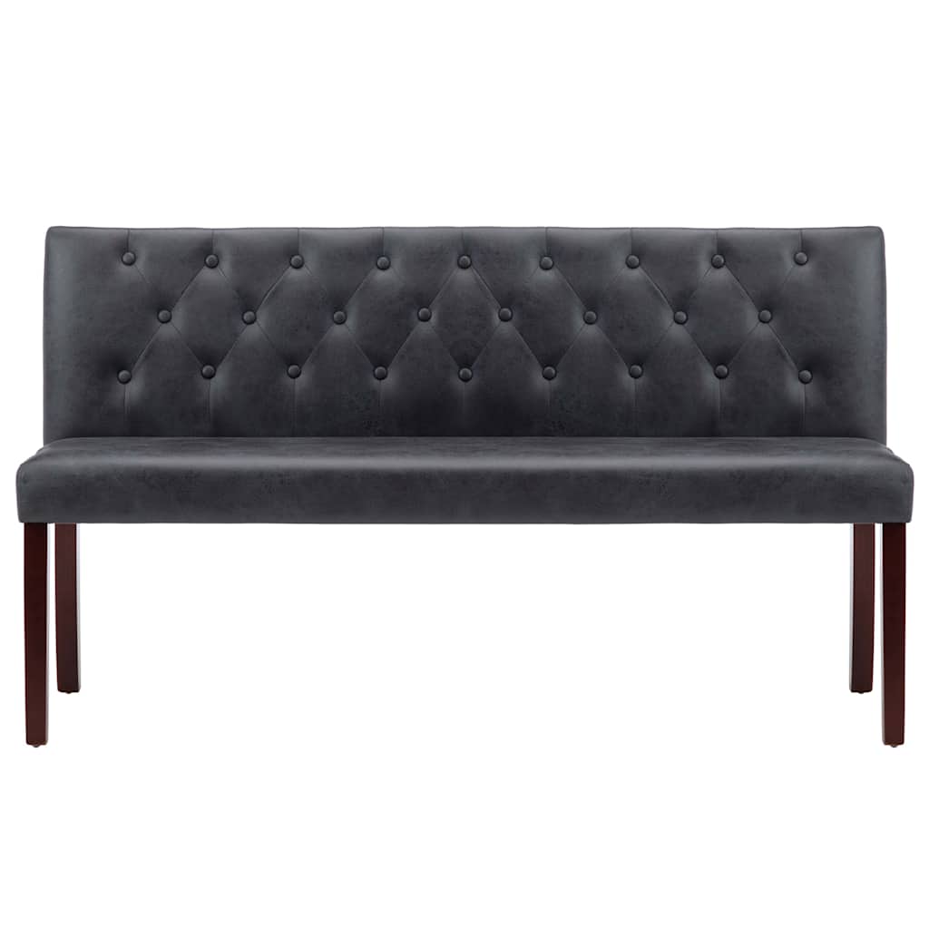 Vidaxl bankje 148,5 cm kunstsuède grijs