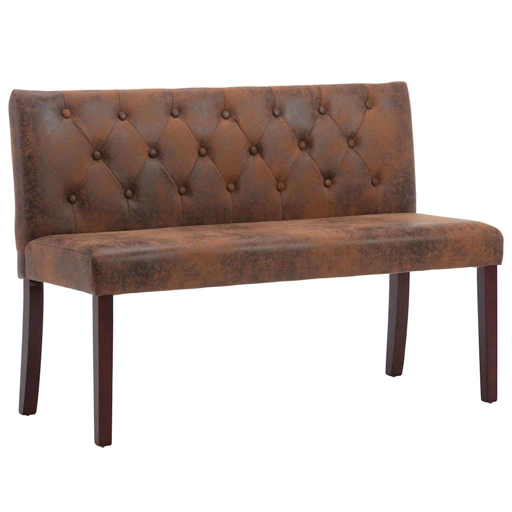 Vidaxl bankje 120 cm kunstsuède bruin