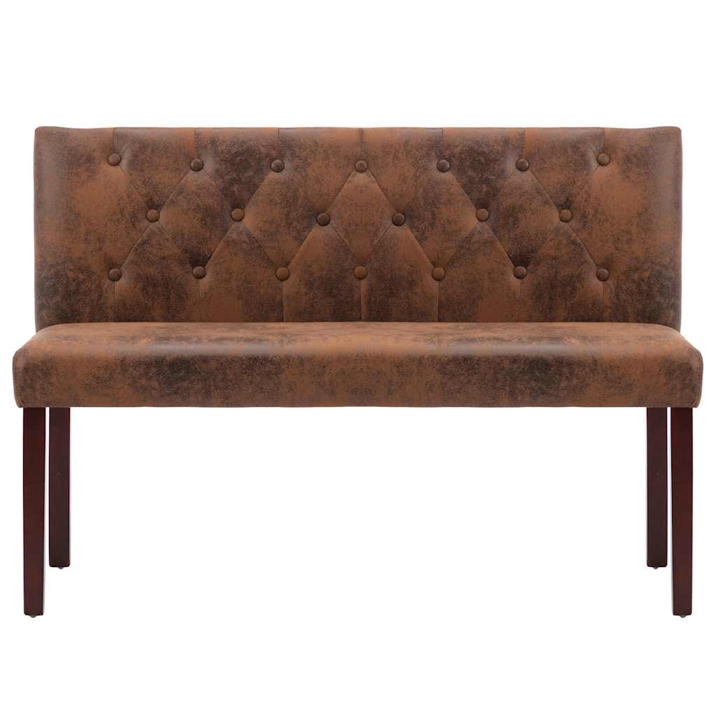 Vidaxl bankje 120 cm kunstsuède bruin